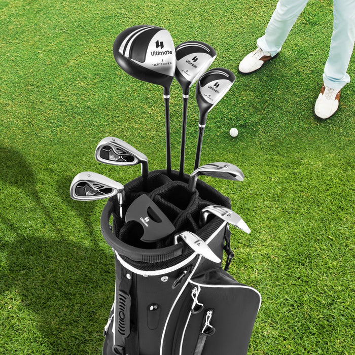Set con 9 mazze da golf per uomini, Set completo da golf regalo perfetto per golfisti Nero-Golf
