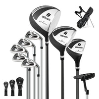 Set con 9 mazze da golf per uomini, Set completo da golf regalo perfetto per golfisti Nero-Golf
