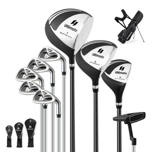Set con 9 mazze da golf per uomini, Set completo da golf regalo perfetto per golfisti Nero-Golf