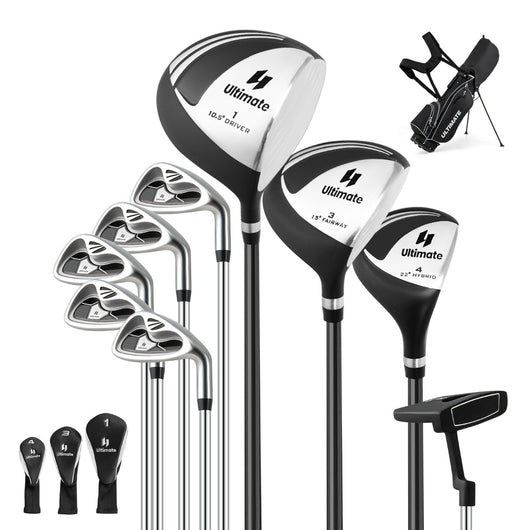 Set con 9 mazze da golf per uomini, Set completo da golf regalo perfetto per golfisti Nero-Golf