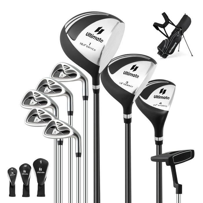 Set con 9 mazze da golf per uomini, Set completo da golf regalo perfetto per golfisti Nero-Golf