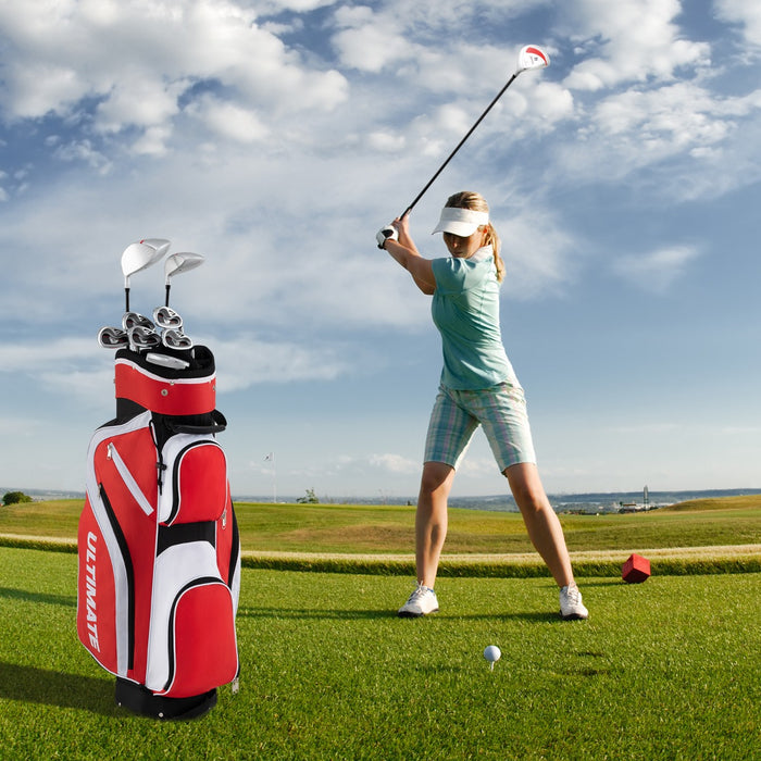 Set completo di mazze da golf per bambini destrimani, Set da golf per bambini da 8 a 10 anni Rosso-Golf