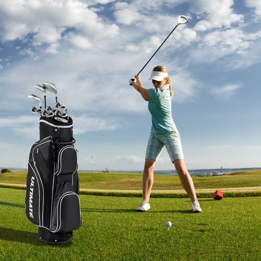 Set completo di mazze da golf per destrimani da donna con borsa da trasporto, Set di mazze da golf portatile Nero-Golf