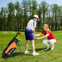 Set completo di mazze da golf per bambini destrimani, Set da golf per bambini da 11 a 13 anni Arancione-Golf