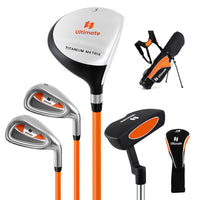 Set completo di mazze da golf per bambini destrimani, Set da golf per bambini da 11 a 13 anni Arancione-Golf
