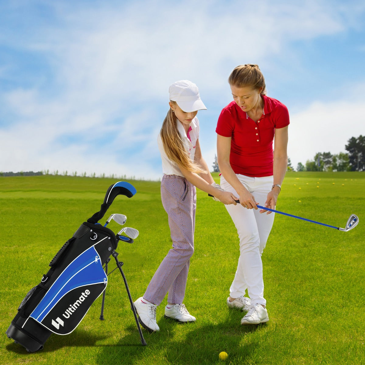 Set completo di mazze da golf per bambini destrimani, Set da golf per bambini di 11-13 anni Blu-Golf