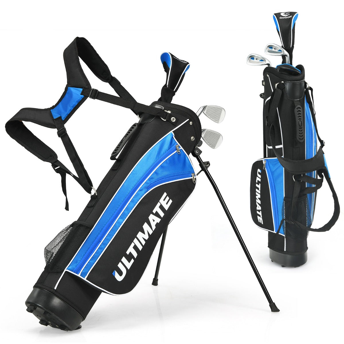Set completo di mazze da golf per bambini 8-10 anni, Set da golf include legno da fairway 3 sacca da golf Blu-Golf