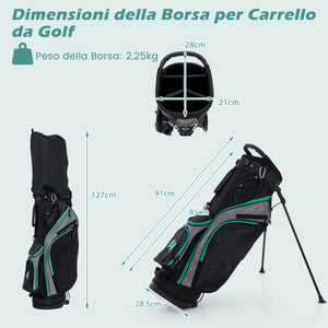 Set completo di mazze da golf per uomo, Set pacchetto mazze da golf con driver 1 da 460cc fairway 3 ibrido 5 Verde-Golf