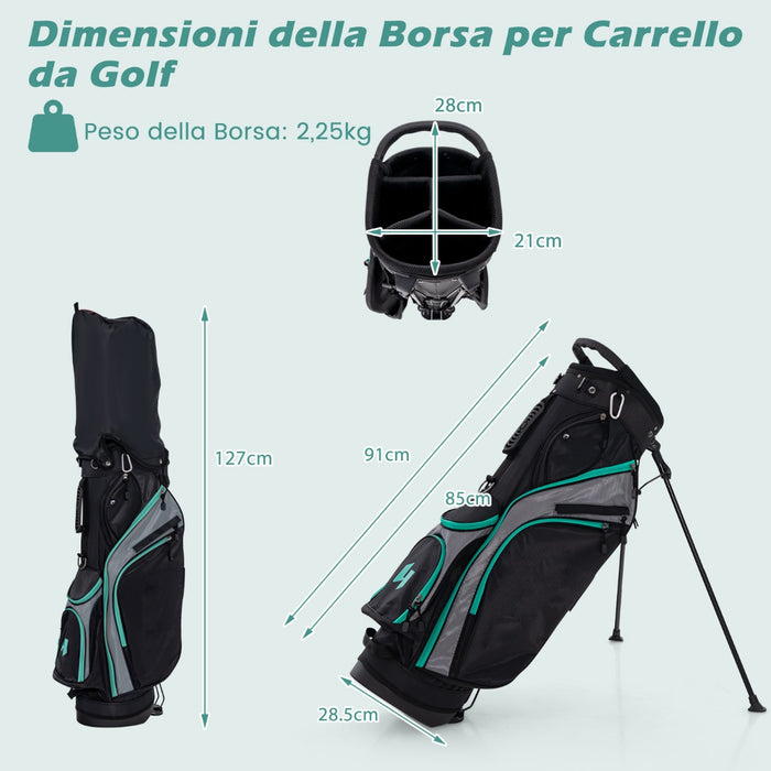 Set completo di mazze da golf per uomo, Set pacchetto mazze da golf con driver 1 da 460cc fairway 3 ibrido 5 Verde-Golf