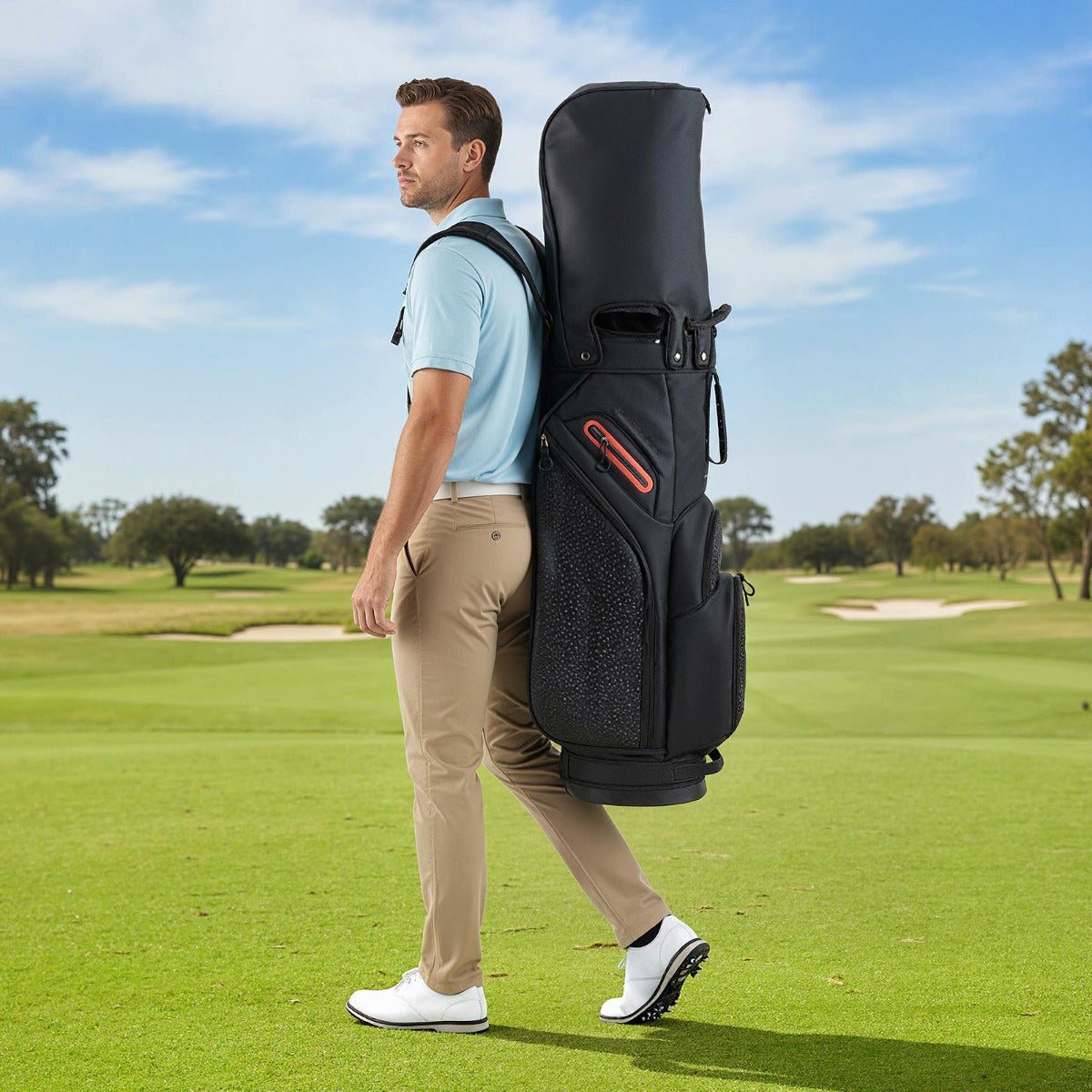 Set completo di mazze golf da uomo con borsa da golf portatile-Completo putter e copertura antipioggia