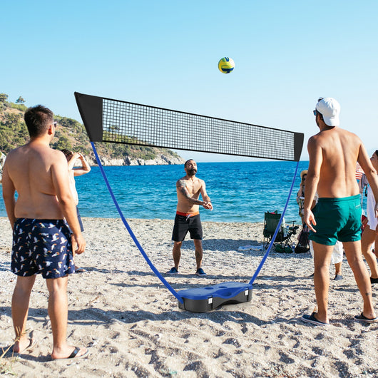 Set da badminton con rete racchette e volani, Set da badminton per gioco all'aperto con 2 volani 270x33,5x160cm Blu-Ricreazione outdoor