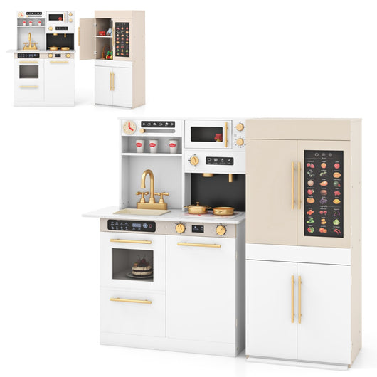 Set da cucina giocattolo combinazione frigorifero macchina da caff¨¨, Set da cucina giocattolo microonde fornello Bianco-Cucine giocattoli
