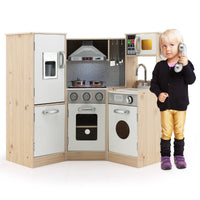 Set da cucina giocattolo in legno per bambini, Set di gioco con accessori per pentole cubetti di ghiaccio-Cucine giocattoli