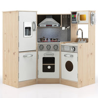 Set da cucina giocattolo in legno per bambini, Set di gioco con accessori per pentole cubetti di ghiaccio-Cucine giocattoli