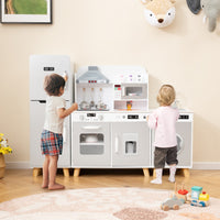 Set da cucina per bambini 3+ anni con frigorifero e lavatrice macchina del ghiaccio, Giocattolo da cucina Bianco e grigio-Cucine giocattoli