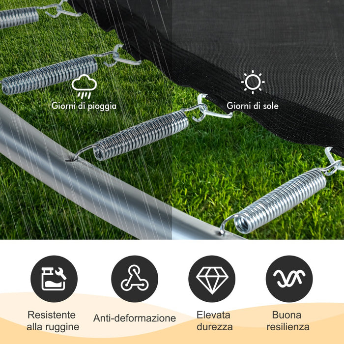 Set di 20 molle di 14 cm in acciaio galvanizzato con gancio a T di trazione, Kit sostituzione tappeto elastico-Accessori trampolini