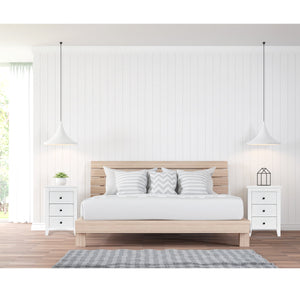 Set di 2 comodini con 3 cassetti per camera da letto-Cassettiera moderna vicino al letto Bianco