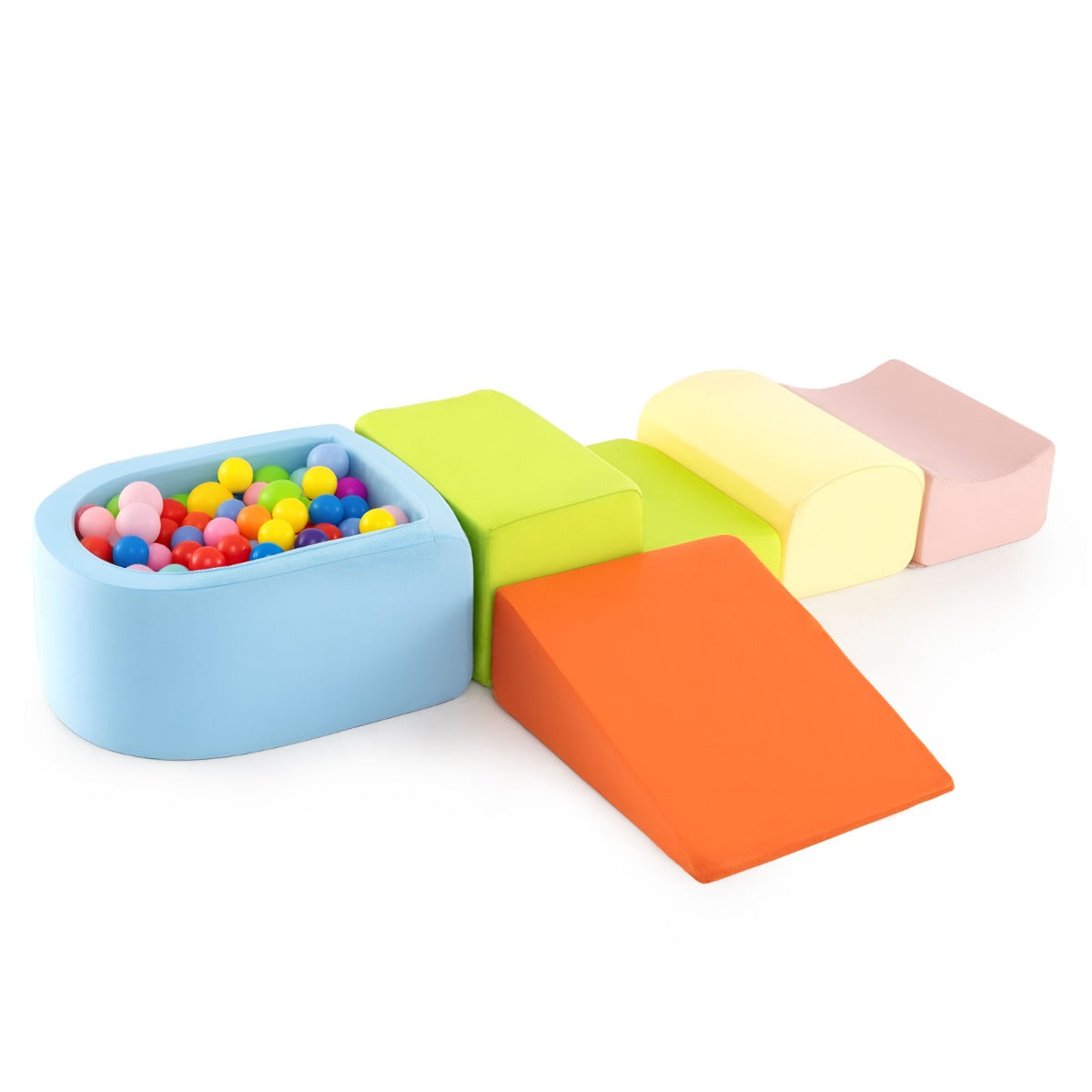 Set di 5 blocchi di schiuma di blocchi giganti con piscina di palline, Grandi blocchi per giocare Colorato-Giocattoli educativi