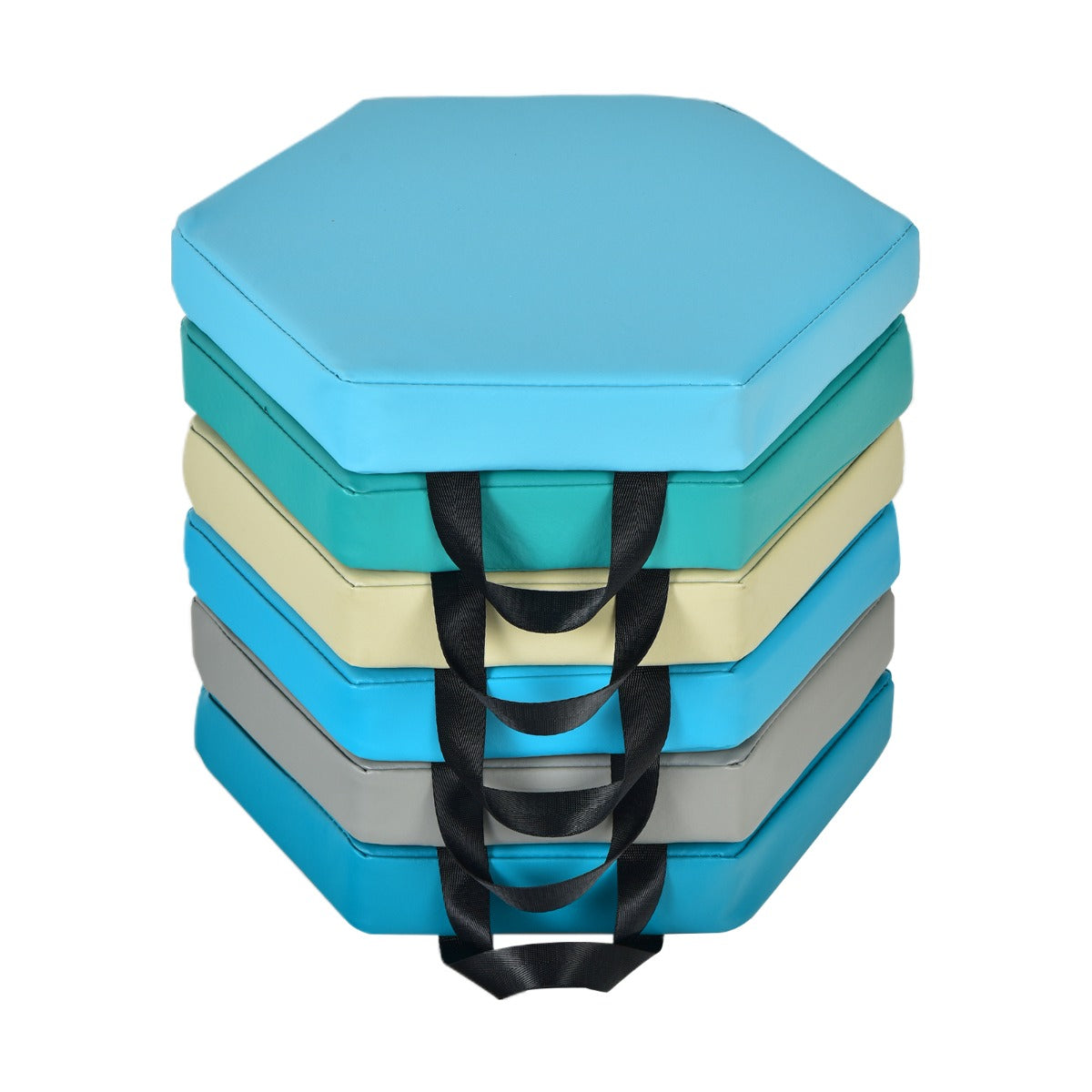 Set di 6 cuscini esagonali morbidi con maniglie per bambini, Sedili portatili e flessibili per scuola Morandi-Tappetini da gioco