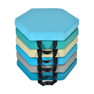 Set di 6 cuscini esagonali morbidi con maniglie per bambini, Sedili portatili e flessibili per scuola Morandi-Tappetini da gioco