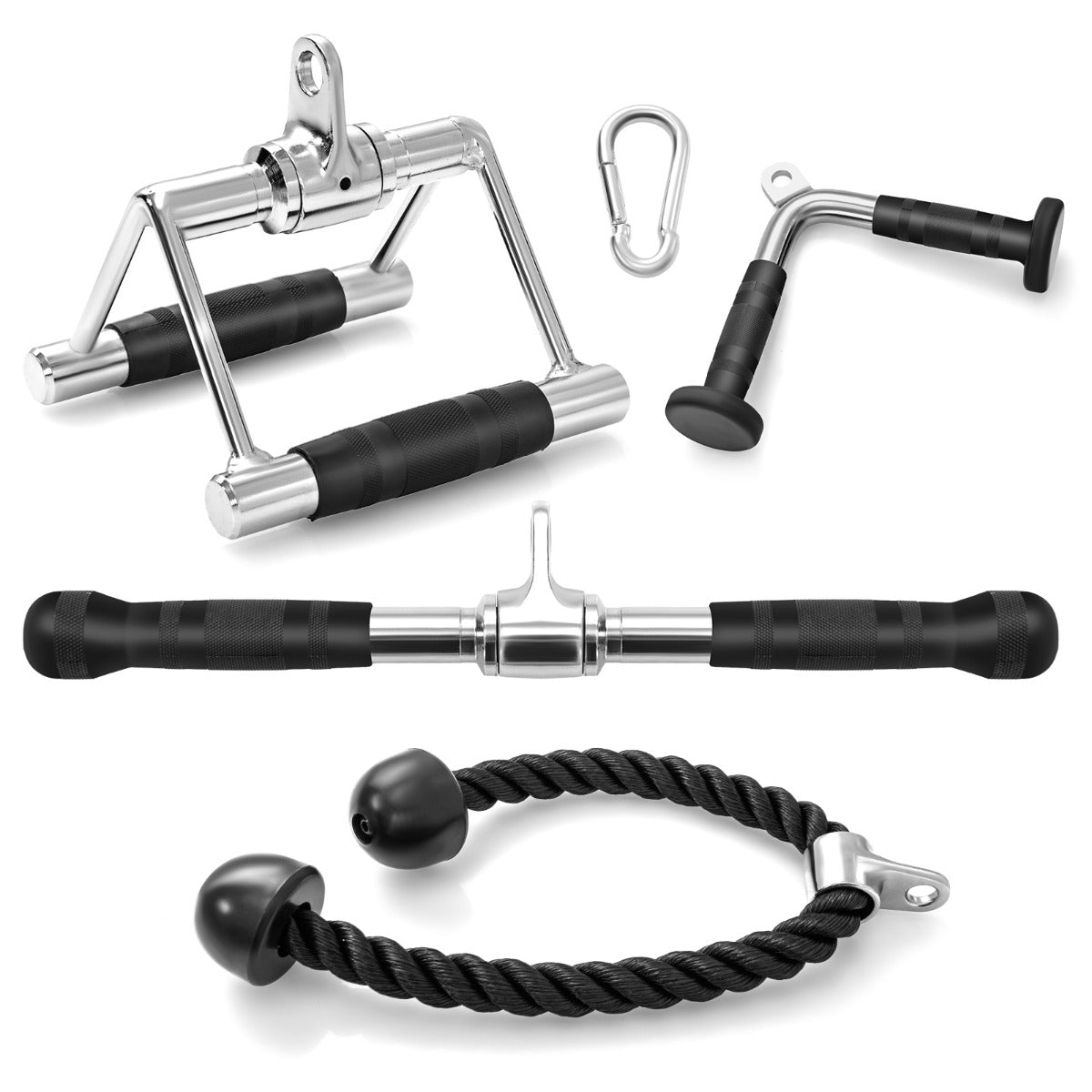 Set di accessori per macchine a cavi, Accessori per lat pulldown con maniglia a forma di V barra rettangolare-Allenamento della forza