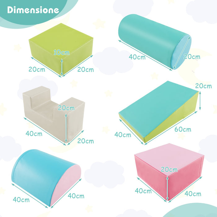 Blocchi rampicanti in schiuma per bambini 1-3 anni, Blocchi rampicanti set rampicante indoor con rettangoli Verde-Giocattoli educativi
