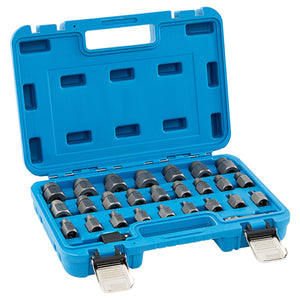 Set di estrattori per viti e steli strappati da 27 pezzi, Kit di rimozione bulloni con doppia testa e innesto Blu-Deposito utensili Tool