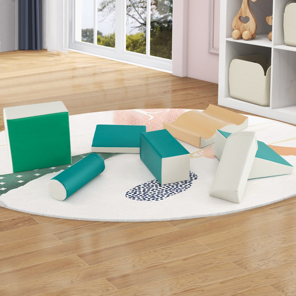 Set di giocattoli educativi per arrampicatori 7 pezzi, Attrezzatura leggera in schiuma per bambini pi¨´ di 1,5anni Verde-Giocattoli educativi