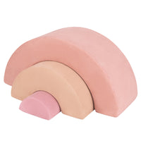 Set di giocattoli per arrampicata per bambini di 3 pezzi, Tunnel gioco interna in schiuma con riempimento elastico Rosa-Giocattoli educativi