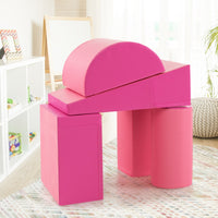 Set di gioco da arrampicata per bambini da 5 pezzi, Strutture di gioco in schiuma impermeabili Rosa scuro-Giocattoli educativi