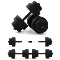 Bilanciere da palestra con barra di collegamento e copertura protettiva in gomma, Set di manubri regolabili da 2 pezzi Nero-Sollevamento pesi