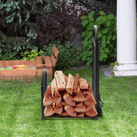 Set di porta legna da ardere in acciaio da 5 pezzi, Porta ceppi per caminetto per impilare il legname-Accessori caminetti e stufe a legna