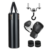 Set di sacchi da boxe 4-in-1, Set di sacchi da pugilato appesi con guantoni da boxe da 12 once fascia per le mani-Boxe