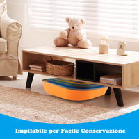 Set di tavolo e sedie per bambini set di mobili per bambini 3 PCS con deposito, Lavagna rimovibile per la stanza dei giochi Colorato-Tavoli e sedie