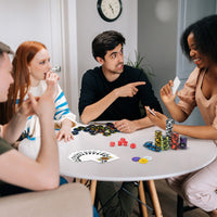 Set fiches da poker texas hold'em da 14 grammi, 500 Fiches con custodia in alluminio 2 mazzi di carte Nero-Fiche e set da poker