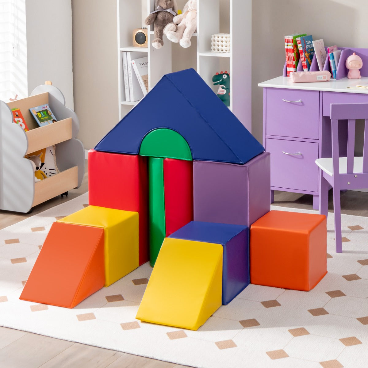 Set giocattoli in schiuma 11 pezzi impermeabili, Set di blocchi per arrampicatori per bambini Colorato-Giocattoli educativi