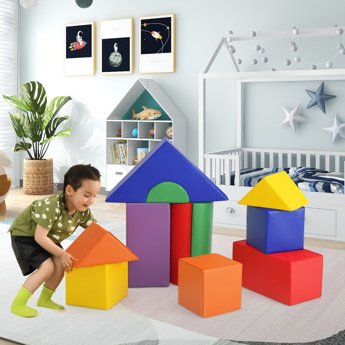 Set giocattoli in schiuma 11 pezzi impermeabili, Set di blocchi per arrampicatori per bambini Colorato-Giocattoli educativi