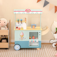 Set gioco di finzione con macchina di gelato per bambini, Carrello dei gelati con distributore automatico Ciano-Cucine giocattoli
