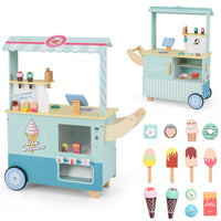 Set gioco di finzione con macchina di gelato per bambini, Carrello dei gelati con distributore automatico Ciano-Cucine giocattoli
