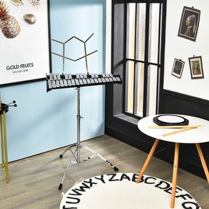 Set glockenspiel a 32 note con supporto regolabile leggio musicale pad per allenamento, Metallofono pieghevole-Divertimenti musicali