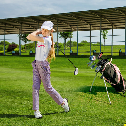 Set mazze da golf completo per bambini 11-13 anni, Set allenamento golf con sacca fodera impermeabile driver 1 Rosa-Golf