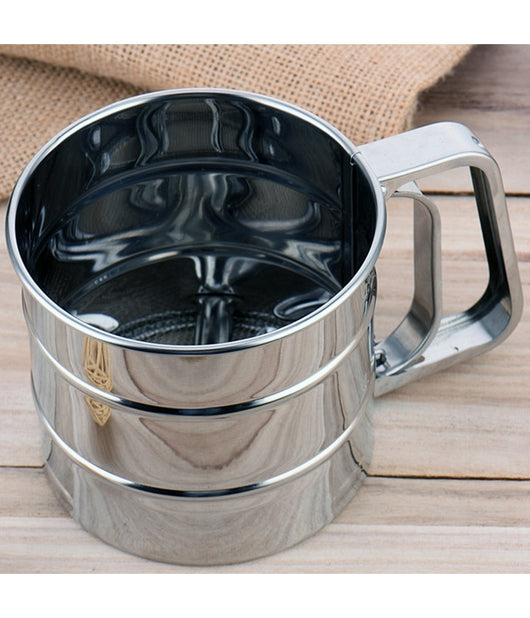 Setaccio Da Cucina Per Farina E Zucchero A Velo Acciaio Inox Spolverare 250 Gr         