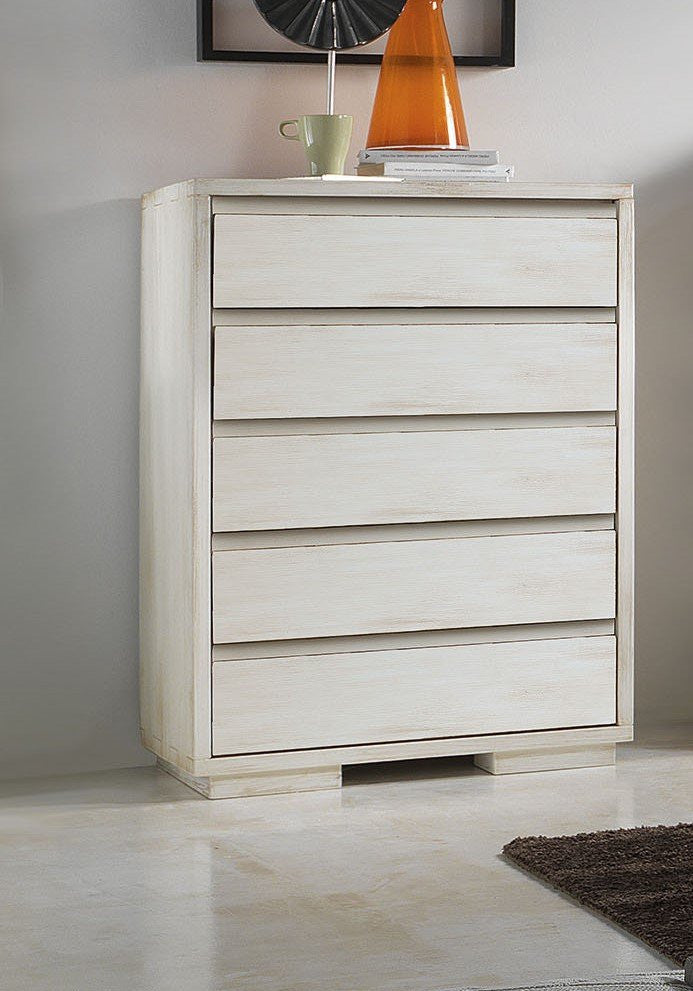 Cassettiera contemporanea 5 cassetti in legno massello l.80 x p.54 h.116 - Mobili 2G