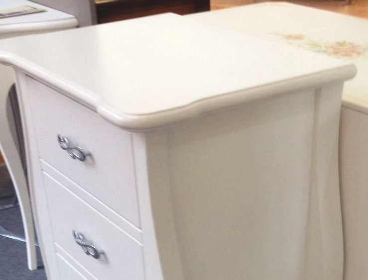 Cassettiera 4 cassetti in legno arte povera laccato bianco opaco l.62 x p.42 h.105 (3034) - Mobili 2G