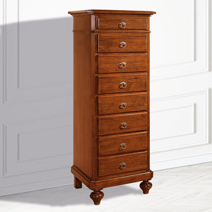 Cassettiera 8 cassetti in legno arte povera tinta noce l.55 x p.45 h.149 (707) - Mobili 2G