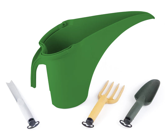 Tera set di attrezzi da giardino 4 pezzi alta qualità, con innaffiatoio 4 litri, inossidabili