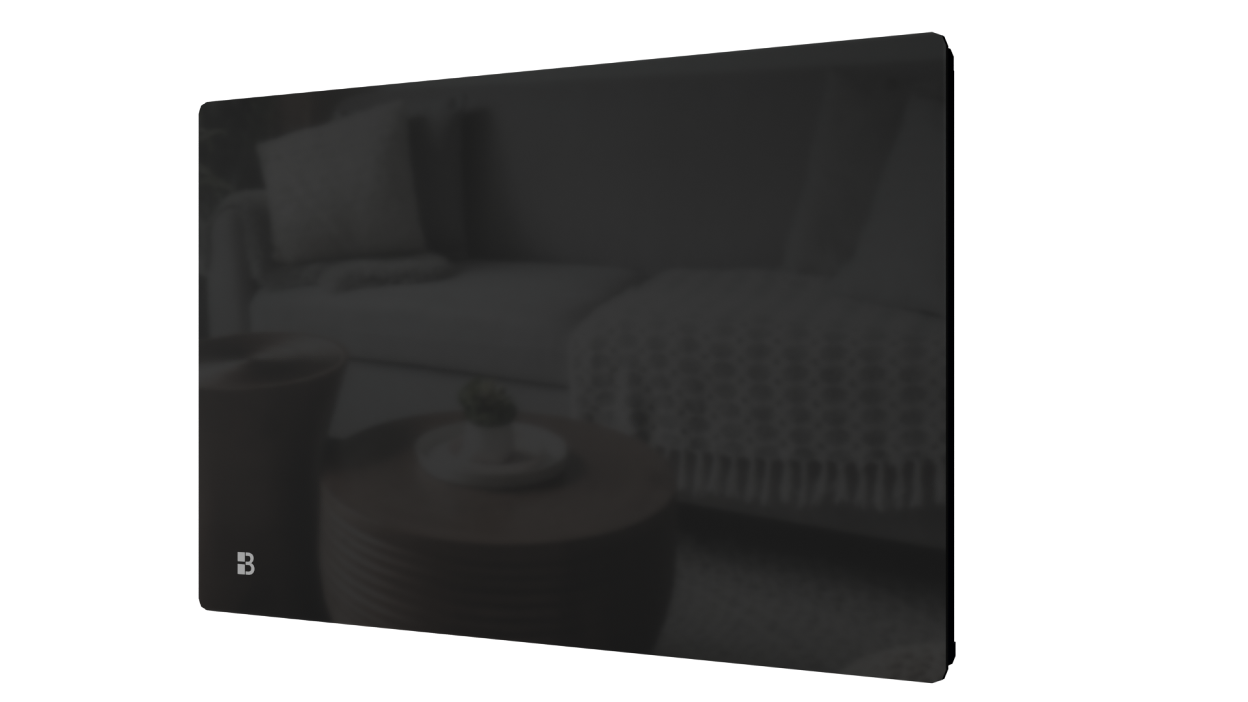 Radiatore elettrico fisso con frontale in vetro ceramico ad inerzia secca 1500W IRIS orizzontale nero