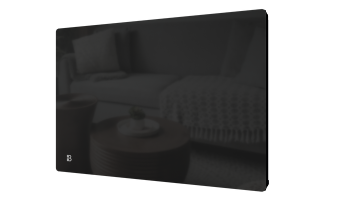 Radiatore elettrico fisso con frontale in vetro ceramico ad inerzia secca 1500W IRIS orizzontale nero