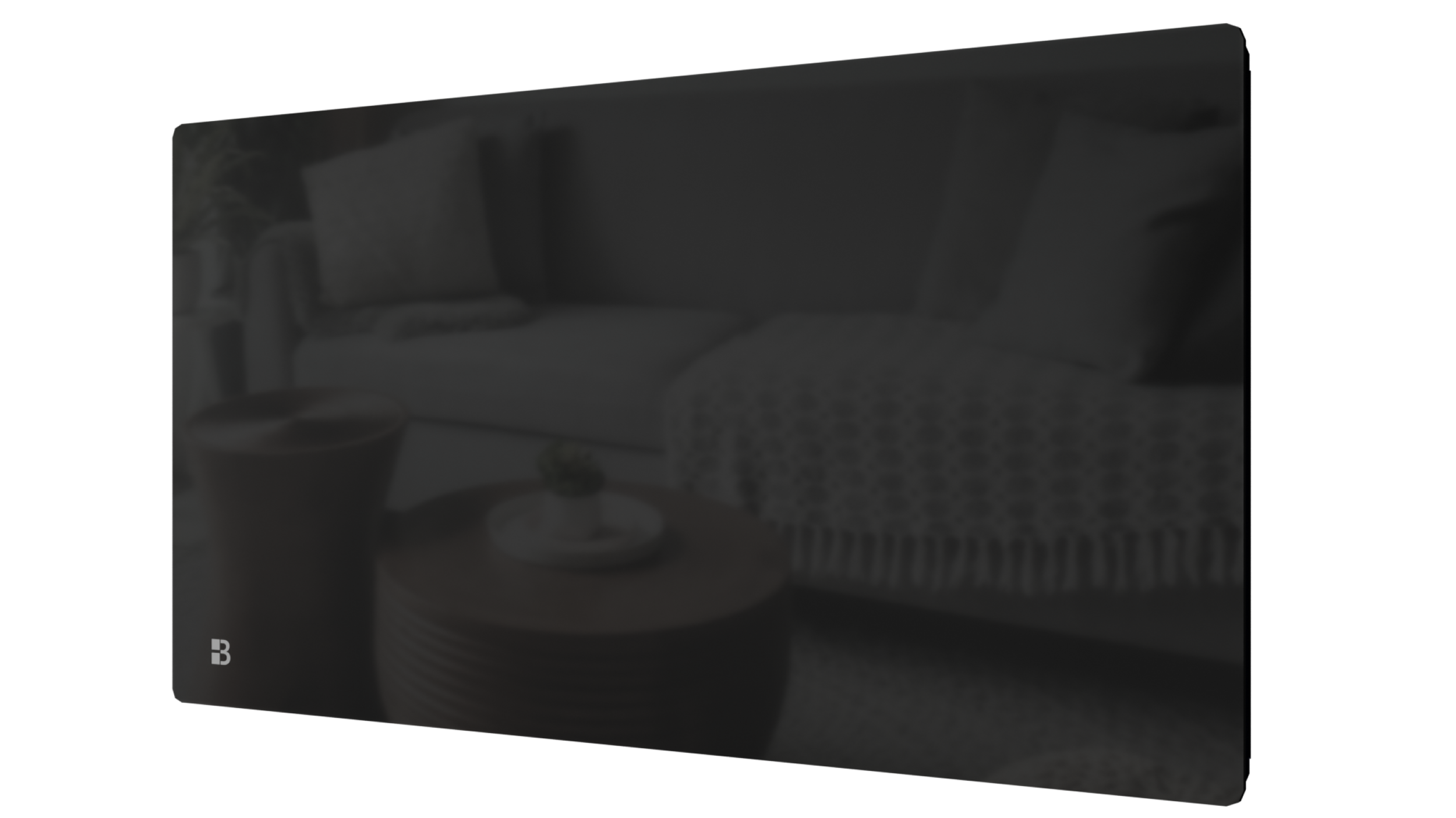 Radiatore elettrico fisso con frontale in vetro ceramico ad inerzia secca 2000W IRIS orizzontale nero