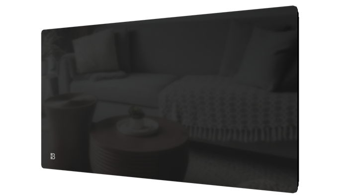 Radiatore elettrico fisso con frontale in vetro ceramico ad inerzia secca 2000W IRIS orizzontale nero